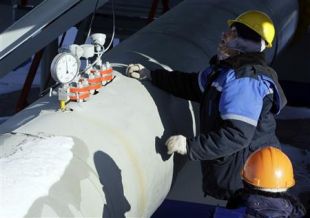 Estación de Gazprom en Sudzha, este martes