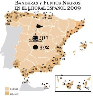 Recibe 55 bandeiras negras e 102 puntos negros polo estado da súa costa