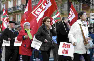 Mobilización en protesta polas detencións / Imaxe: Deia