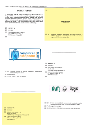 Extracto do Boletín da Prop. Industrial co intento de rexistro da marca A Polo Ghit (Pique para ampliar)